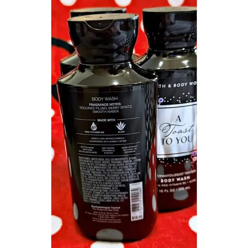 Bath & Body Works A Toast To You 10oz Shower Gel Body Wash with Aloe B5 x3